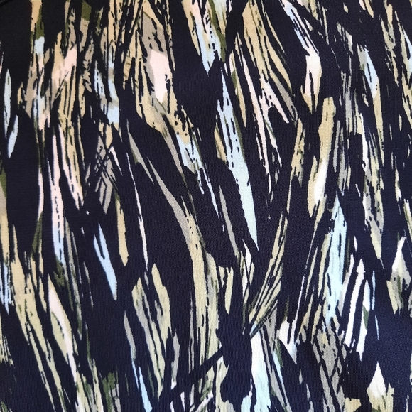 Connected abstract ikat print wrap midi dress 10 - Picture 7 of 13